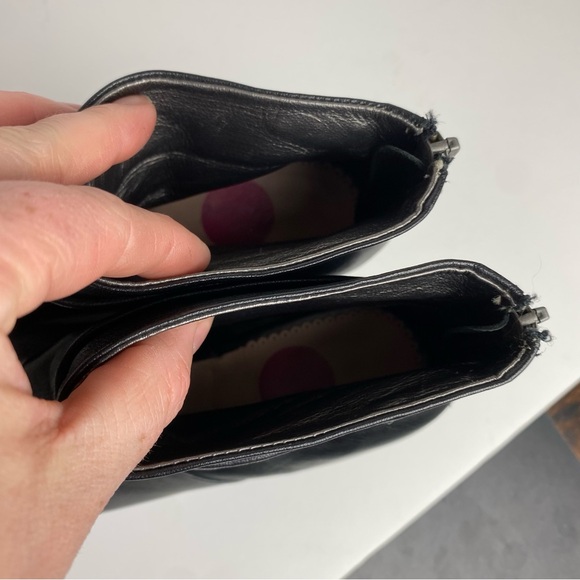 Diesel Black Leather Women's Wedge Booties Size 38/7.5 - Picture 7 of 10